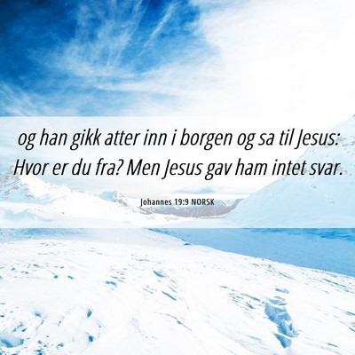 Picture 06 - Johannes 19:9 NORSK - og han gikk atter inn i borgen og sa til Jesus: - Bible Verse Picture