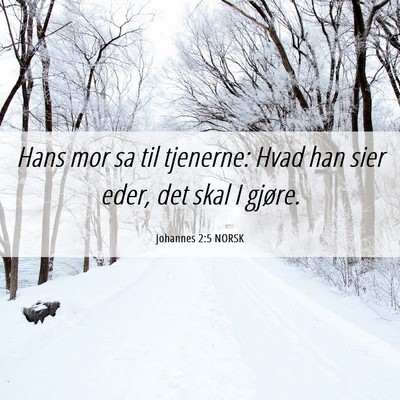 Picture 06 - Johannes 2:5 NORSK - Hans mor sa til tjenerne: Hvad han sier eder, det - Bible Verse Picture
