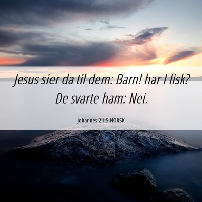 Picture 06 - Johannes 21:5 NORSK - Jesus sier da til dem: Barn! har I fisk? De - Bible Verse Picture