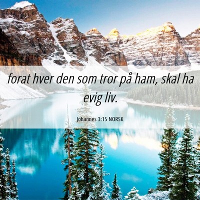 Picture 06 - Johannes 3:15 NORSK - forat hver den som tror på ham, skal ha evig - Bible Verse Picture