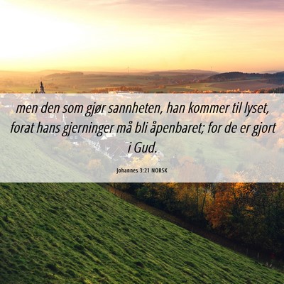 Picture 06 - Johannes 3:21 NORSK - men den som gjør sannheten, han kommer til - Bible Verse Picture