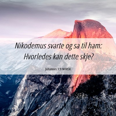 Picture 06 - Johannes 3:9 NORSK - Nikodemus svarte og sa til ham: Hvorledes kan - Bible Verse Picture
