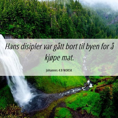 Picture 06 - Johannes 4:8 NORSK - Hans disipler var gått bort til byen for å - Bible Verse Picture