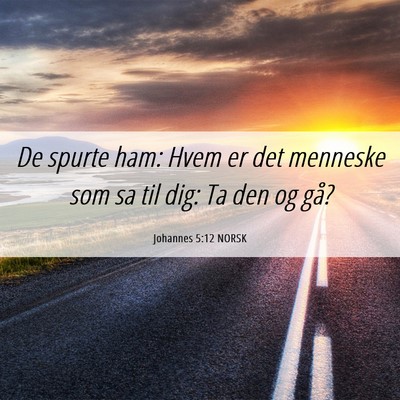 Picture 06 - Johannes 5:12 NORSK - De spurte ham: Hvem er det menneske som sa til - Bible Verse Picture