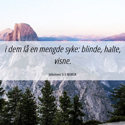 Picture 06 - Johannes 5:3 NORSK - i dem lå en mengde syke: blinde, halte, - Bible Verse Picture