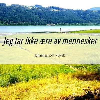 Picture 06 - Johannes 5:41 NORSK - Jeg tar ikke ære av - Bible Verse Picture