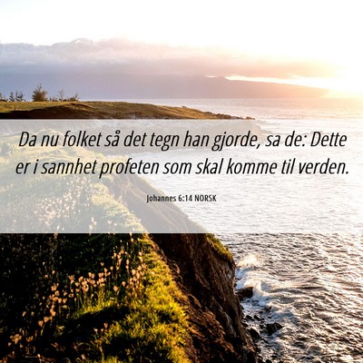 Picture 06 - Johannes 6:14 NORSK - Da nu folket så det tegn han gjorde, sa de: - Bible Verse Picture