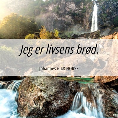 Picture 06 - Johannes 6:48 NORSK - Jeg er livsens - Bible Verse Picture