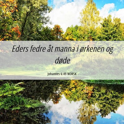 Picture 06 - Johannes 6:49 NORSK - Eders fedre åt manna i ørkenen og - Bible Verse Picture