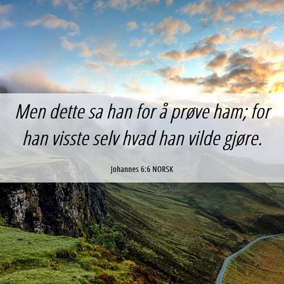 Picture 06 - Johannes 6:6 NORSK - Men dette sa han for å prøve ham; for han - Bible Verse Picture