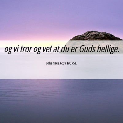 Picture 06 - Johannes 6:69 NORSK - og vi tror og vet at du er Guds - Bible Verse Picture