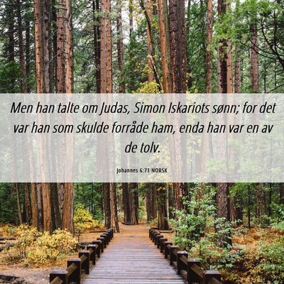 Picture 06 - Johannes 6:71 NORSK - Men han talte om Judas, Simon Iskariots sønn; - Bible Verse Picture