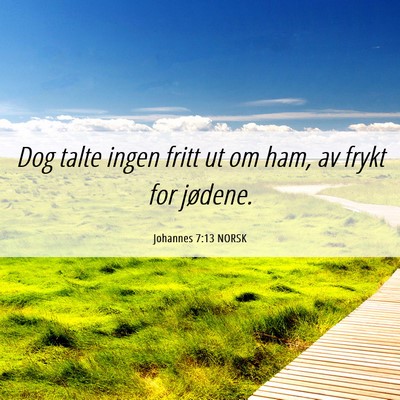 Picture 06 - Johannes 7:13 NORSK - Dog talte ingen fritt ut om ham, av frykt for - Bible Verse Picture