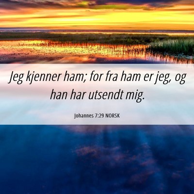 Picture 06 - Johannes 7:29 NORSK - Jeg kjenner ham; for fra ham er jeg, og han har - Bible Verse Picture