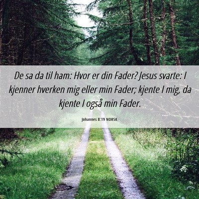Picture 06 - Johannes 8:19 NORSK - De sa da til ham: Hvor er din Fader? Jesus - Bible Verse Picture