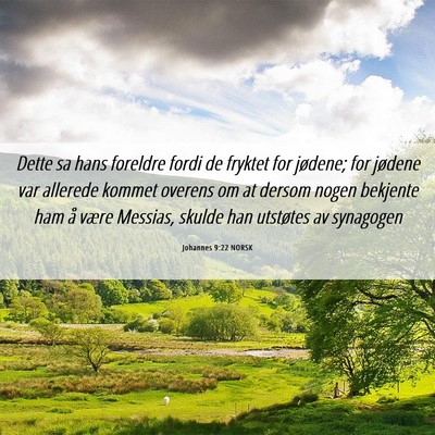 Picture 06 - Johannes 9:22 NORSK - Dette sa hans foreldre fordi de fryktet for - Bible Verse Picture
