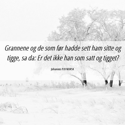 Picture 06 - Johannes 9:8 NORSK - Grannene og de som før hadde sett ham sitte og - Bible Verse Picture