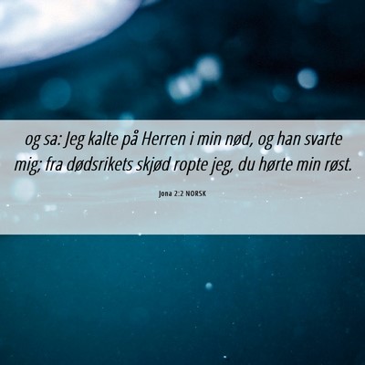 Picture 06 - Jona 2:2 NORSK - og sa: Jeg kalte på Herren i min nød, og han - Bible Verse Picture