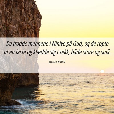 Picture 06 - Jona 3:5 NORSK - Da trodde mennene i Ninive på Gud, og de ropte - Bible Verse Picture