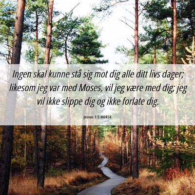 Picture 06 - Josvas 1:5 NORSK - Ingen skal kunne stå sig mot dig alle ditt livs - Bible Verse Picture