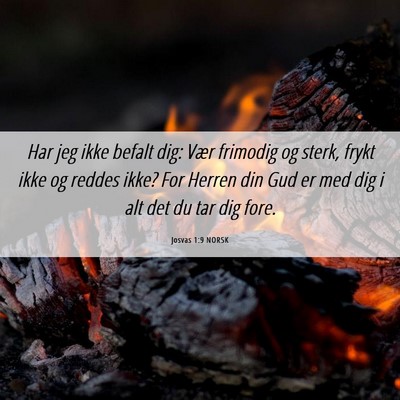 Picture 06 - Josvas 1:9 NORSK - Har jeg ikke befalt dig: Vær frimodig og sterk, - Bible Verse Picture