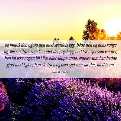 Picture 06 - Josvas 10:37 NORSK - og inntok den og slo den med sverdets egg, både - Bible Verse Picture