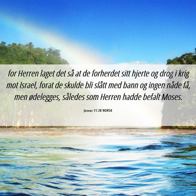 Picture 06 - Josvas 11:20 NORSK - for Herren laget det så at de forherdet sitt - Bible Verse Picture