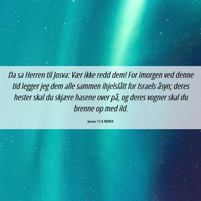 Picture 06 - Josvas 11:6 NORSK - Da sa Herren til Josva: Vær ikke redd dem! For - Bible Verse Picture
