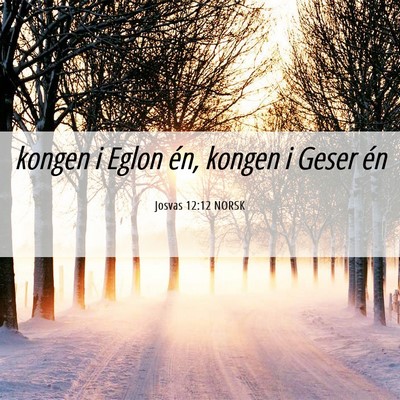 Picture 06 - Josvas 12:12 NORSK - kongen i Eglon én, kongen i Geser - Bible Verse Picture