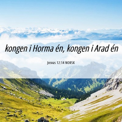 Picture 06 - Josvas 12:14 NORSK - kongen i Horma én, kongen i Arad - Bible Verse Picture