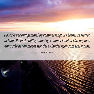 Picture 06 - Josvas 13:1 NORSK - Da Josva var blitt gammel og kommet langt ut i - Bible Verse Picture