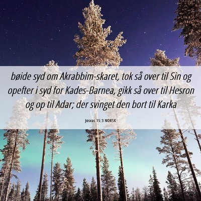 Picture 06 - Josvas 15:3 NORSK - bøide syd om Akrabbim-skaret, tok så over til - Bible Verse Picture