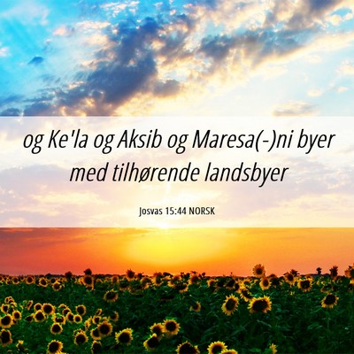 Picture 06 - Josvas 15:44 NORSK - og Ke'la og Aksib og Maresa(-)ni byer med - Bible Verse Picture
