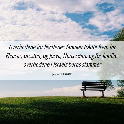 Picture 06 - Josvas 21:1 NORSK - Overhodene for levittenes familier trådte frem - Bible Verse Picture