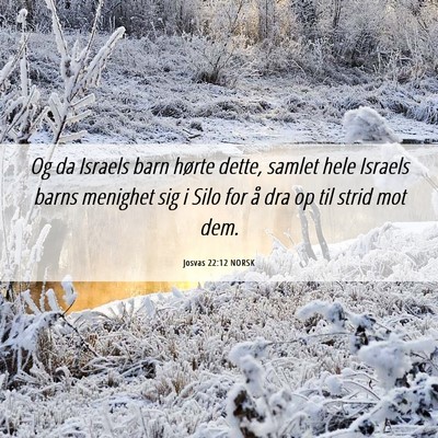 Picture 06 - Josvas 22:12 NORSK - Og da Israels barn hørte dette, samlet hele - Bible Verse Picture