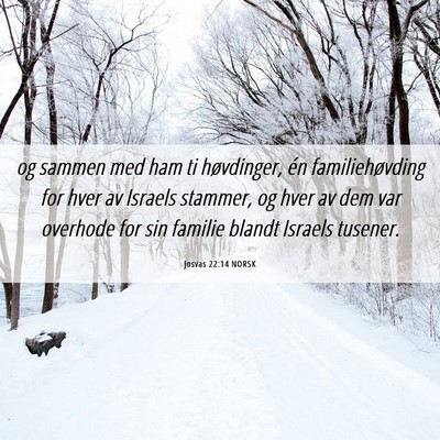Picture 06 - Josvas 22:14 NORSK - og sammen med ham ti høvdinger, én - Bible Verse Picture