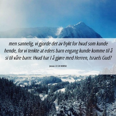 Picture 06 - Josvas 22:24 NORSK - men sannelig, vi gjorde det av frykt for hvad som - Bible Verse Picture