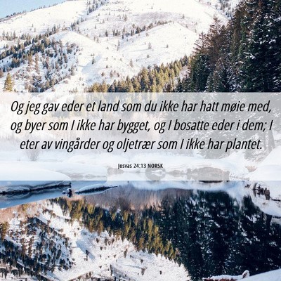 Picture 06 - Josvas 24:13 NORSK - Og jeg gav eder et land som du ikke har hatt - Bible Verse Picture