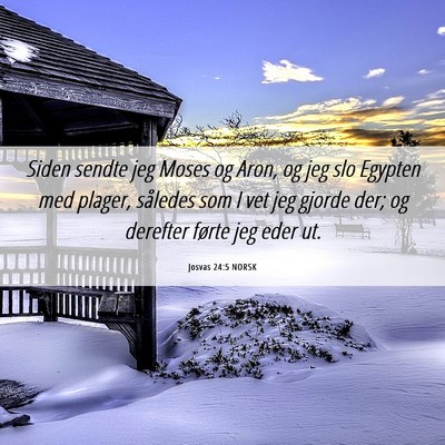 Picture 06 - Josvas 24:5 NORSK - Siden sendte jeg Moses og Aron, og jeg slo - Bible Verse Picture