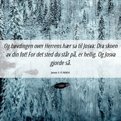 Picture 06 - Josvas 5:15 NORSK - Og høvdingen over Herrens hær sa til Josva: Dra - Bible Verse Picture
