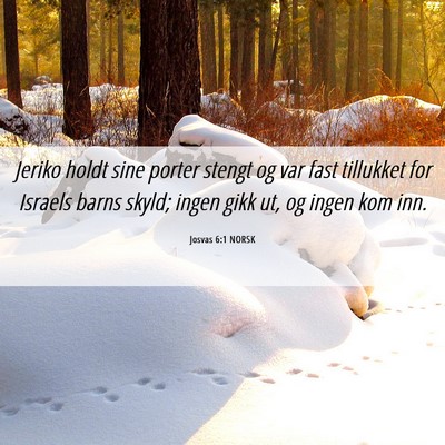 Picture 06 - Josvas 6:1 NORSK - Jeriko holdt sine porter stengt og var fast - Bible Verse Picture