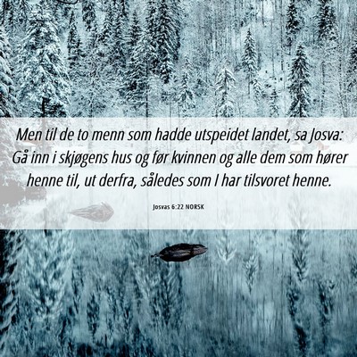Picture 06 - Josvas 6:22 NORSK - Men til de to menn som hadde utspeidet landet, sa - Bible Verse Picture