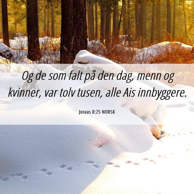 Picture 06 - Josvas 8:25 NORSK - Og de som falt på den dag, menn og kvinner, var - Bible Verse Picture
