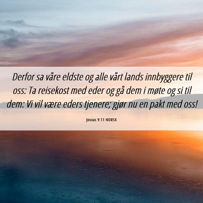 Picture 06 - Josvas 9:11 NORSK - Derfor sa våre eldste og alle vårt lands - Bible Verse Picture