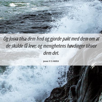 Picture 06 - Josvas 9:15 NORSK - Og Josva tilsa dem fred og gjorde pakt med dem om - Bible Verse Picture