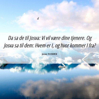 Picture 06 - Josvas 9:8 NORSK - Da sa de til Josva: Vi vil være dine tjenere. Og - Bible Verse Picture