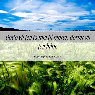 Picture 06 - Klagesangene 3:21 NORSK - Dette vil jeg ta mig til hjerte, derfor vil jeg - Bible Verse Picture