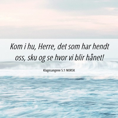 Picture 06 - Klagesangene 5:1 NORSK - Kom i hu, Herre, det som har hendt oss, sku og se - Bible Verse Picture