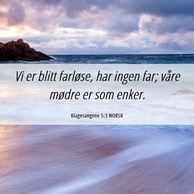 Picture 06 - Klagesangene 5:3 NORSK - Vi er blitt farløse, har ingen far; våre mødre - Bible Verse Picture
