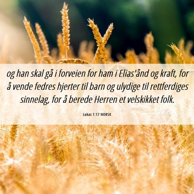 Picture 06 - Lukas 1:17 NORSK - og han skal gå i forveien for ham i Elias'ånd - Bible Verse Picture